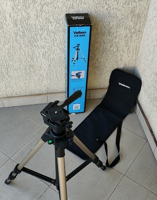 Elbląg Statyw Velbon CX 640 - jak nowy z pokrowcem w kartonie w idealnym stanie. Wysokość statywu od 58 cm do max 157