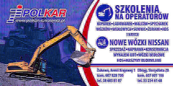 Elbląg 🚜 Zapraszamy na szkolenia operatorów maszyn do robót ziemnych, budowlanych i drogowych!Realizujemy