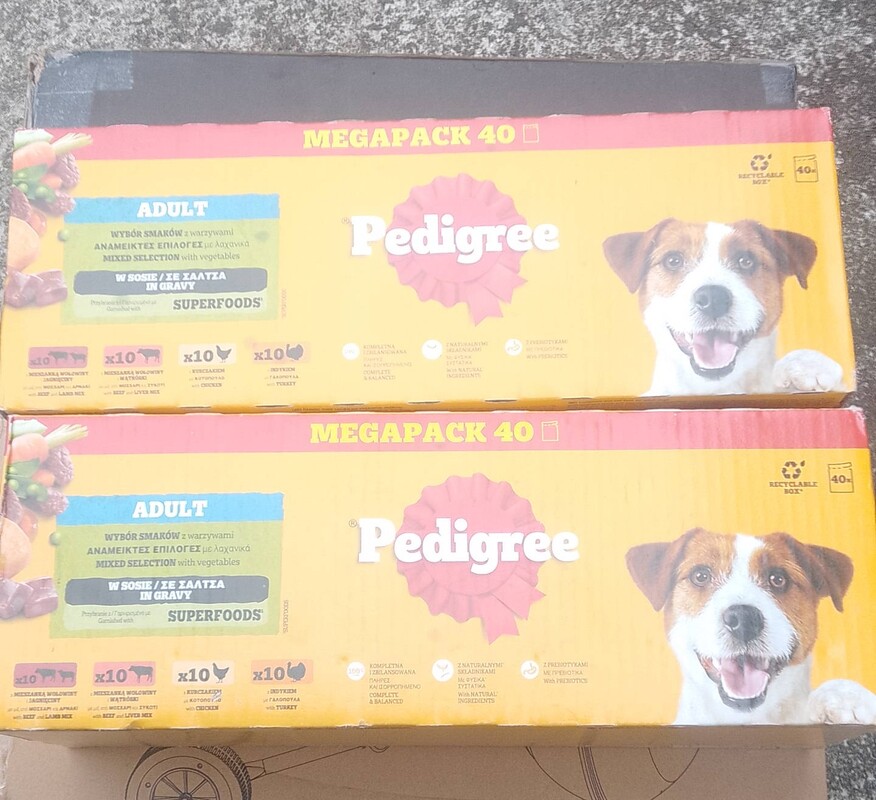Elbląg Mam do odsprzedania dwie paczki Pedigree po 40 paczuszke 100 g! Locznie 80 szt cena jaka mnie interesuje 110