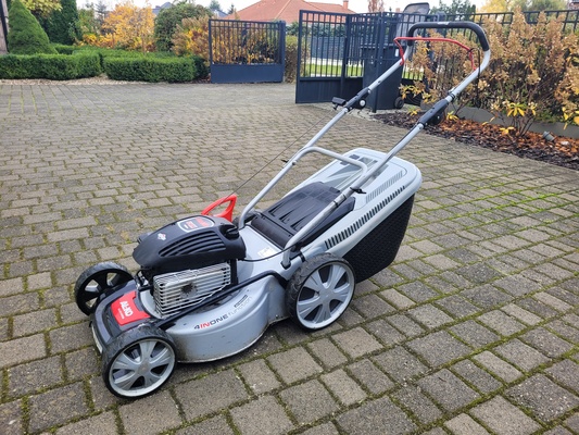 Elbląg Używana sprawna duża kosiarka spalinowa  firmy AL-KO serii 500 model 470B napędzana niezawodnym silnikiem