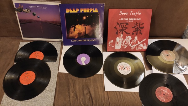 Elbląg Sprzedaję 6 winyli zespołu Deep Purple. Płyty są używane, noszą ślady użytkowania widoczne na zdjęciach.2