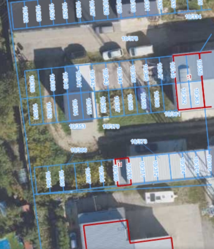 Elbląg Działki w Elblągu.
Na sprzedaż 12 działek po 18m².
Możliwość wykonania 12 garaży lub 2 hal po 108m².