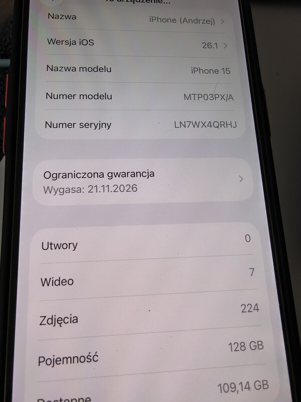 Elbląg Sprzedam telefon iPhone 15.Telefon jest w dobrym stanie i jeszcze na gwarancji producenta.
iPhone aktywowany