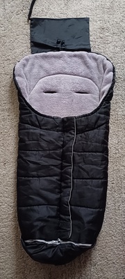 Elbląg Śpiwór do wózka czarno szary, stan bdb.