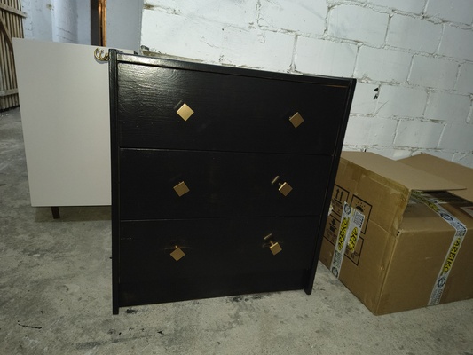 Elbląg Witam. Komoda szuflady czarna złote uchwyty wymiary komody : wys69cm/dł62/szer30cm