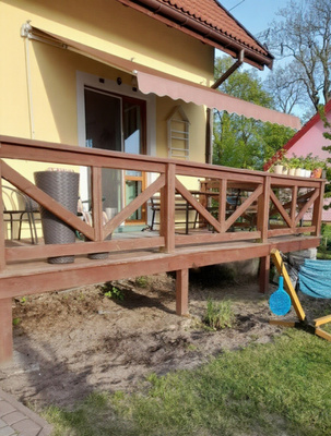 Elbląg Sprzedam solidną markizę. Długość całkowita: 4 m, długość materiału: 3,80 m.