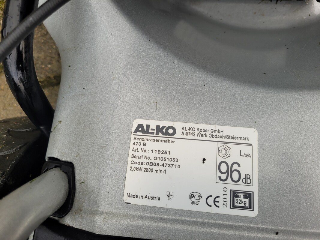 Elbląg Używana sprawna duża kosiarka spalinowa firmy AL-KO serii 500 model 470B napędzana niezawodnym silnikiem