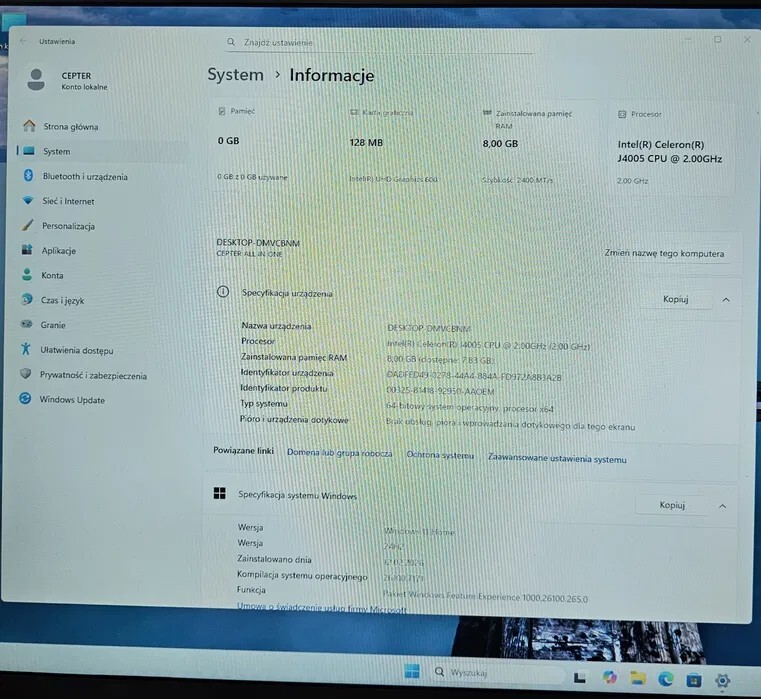 Elbląg Sprzedam Komputer typu All in one AiO Cepter 24
Używany, posiada nieliczne oznaki używania.
Usterka to rysa na