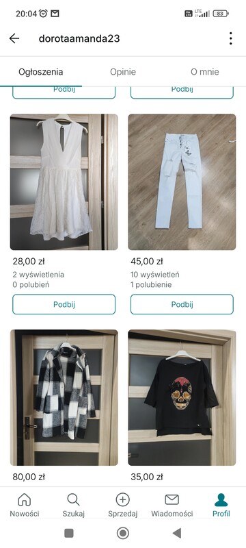 Elbląg Sprzedam dużo ubrań od XS do XXL nowe i używane stan bardzo dobry ceny do 5 zł chce się pozbyć jak najwięcej