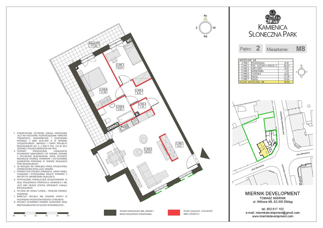 Elbląg AMERICAN HOMEBIURO NIERUCHOMOŚCIKAMIENICA SŁONECZNA PARK 78,04 m2 3 POKOJE
