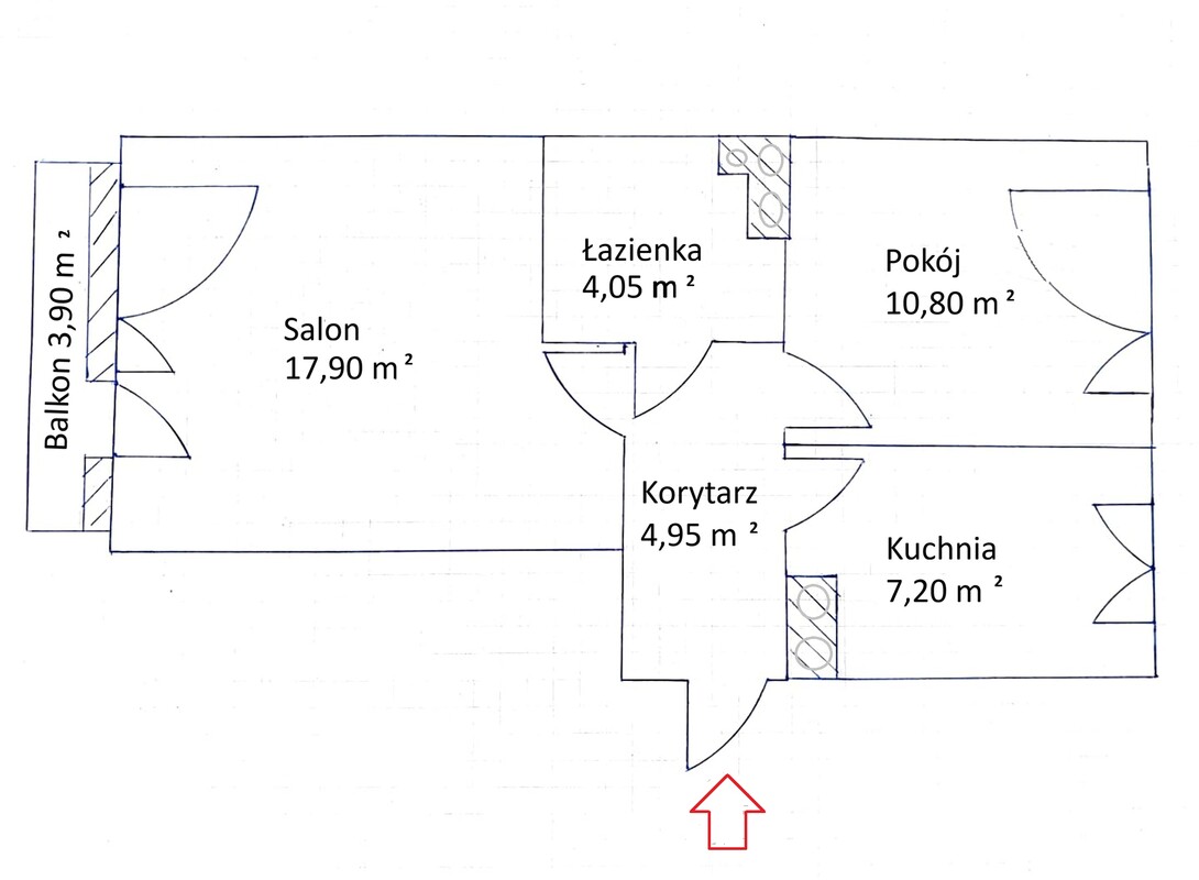 Elbląg Mieszkanie 2 pokojowe 47 m2 w świetnej lokalizacji w centrum Elbląga* duży salon* balkon* oddzielna