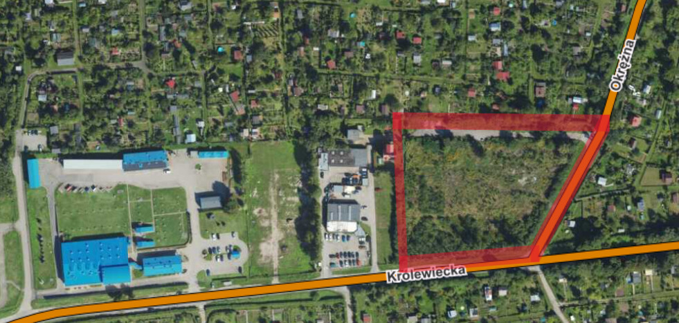 Elbląg Na sprzedaż &ndash; Duży grunt inwestycyjny w Elblągu przy ul. Królewieckiej