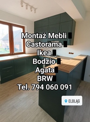 Elbląg 🛠️ Montaż Mebli Kuchennych Szafy Komody IKEA, CASTORAMA, AGATA, BRW, BODZIO i inne.