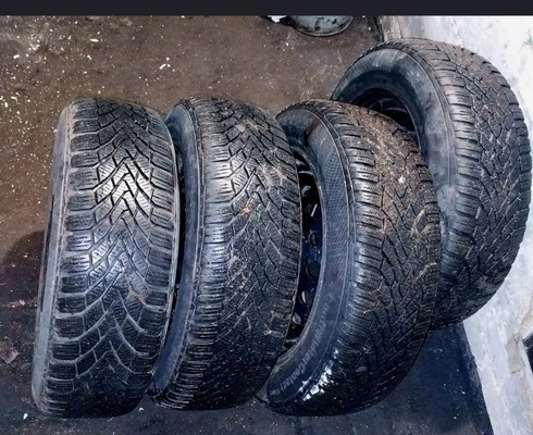 Elbląg Do sprzedania całe Koła z oponami całorocznymi felgi stalowe 4x100 -14 cali opony 175.65.14 na pompowane