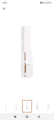 Elbląg Sprzedam szafkę łazienkowa słupek biały VidaXL, stan bdb, wymiary na zdjęciu Cena sklepowa 200