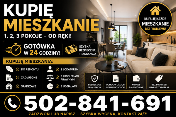 Elbląg KUPIĘ MIESZKANIE – PŁATNOŚĆ GOTÓWKĄ W 24 GODZINY!ZAPŁACĘ NAJLEPSZĄ CENĘ Szukam mieszkań 1-, 2- i