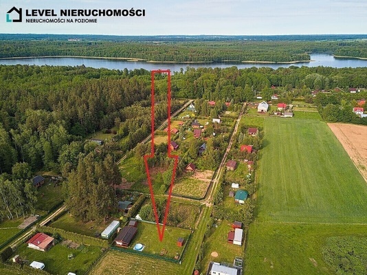 Elbląg LEVEL NIERUCHOMOŚCI Działka nad jeiorem z domkiem Szymonowo NIERUCHOMOŚCINA