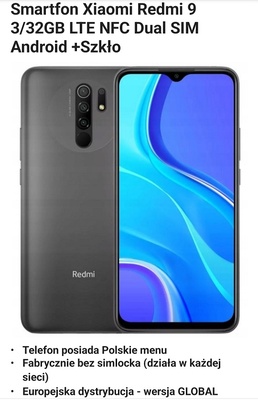 Elbląg Sprzedam smartfon Xiaomi Redmi 9,roczny, bardzo mało używany, stan idealny, żadnej ryski, jak nowy !!! 
W