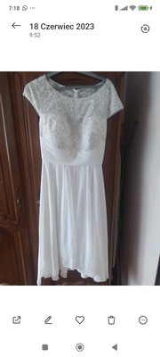 Elbląg Sprzedam 2 białe suknie ślubne, krótsza na ramiączkach firmy JJ, S House półdługa ( raz założona), rozmiar