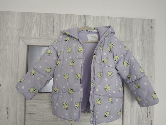 Elbląg Sprzedam grubszą kurteczkę w kolorze jasny fiolet, roz.92.