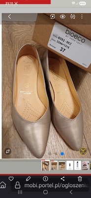 Elbląg BUTY DAMSKIE MARKI BIOECO NOWE SKÓRZANE BUTY DAMSKIE BALERINY, MARKI BIOECO BY ARKA, ROZMIAR 37 NA SZCZUPŁĄ