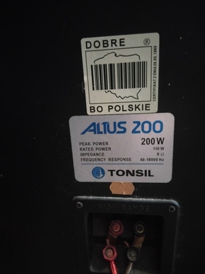 Elbląg Witam sprzedam głośniki altus 200wat 2sztuki + wzmacniacz pioner bardzo mocny sprzęt w 100% sprawny