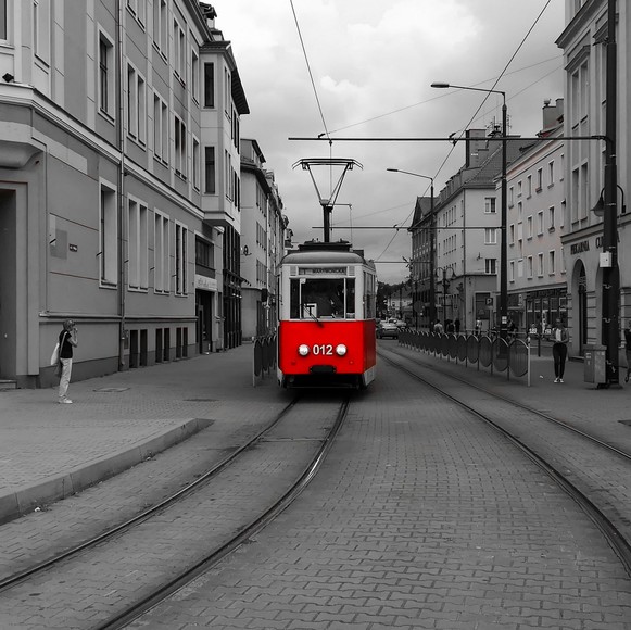 Konstal 5N wjeżdża na Plac Słowiański