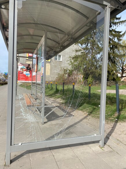 emblongi to robia 3, 4 razyw roku. Jeden z wielu, systematycznie demolowanych przystankow w Elblagu.