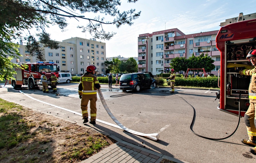 Elbląg Pożar auta na ul. Kłoczowskiego