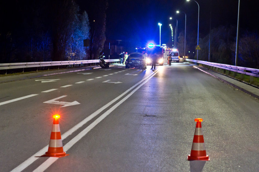Elbląg Zderzenie trzech pojazdów na moście Unii