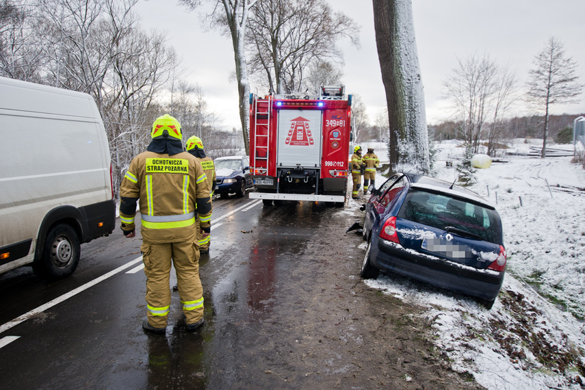 Elbląg Ślisko w powiecie, 18-latka uderzyło w drzewo