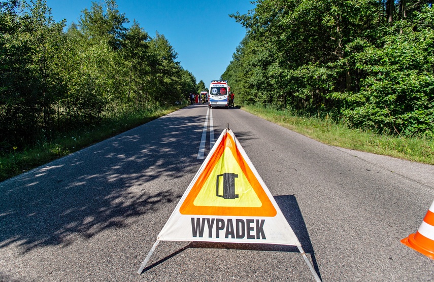 Elbląg Wypadek w Jagodnie, droga 503 zablokowana