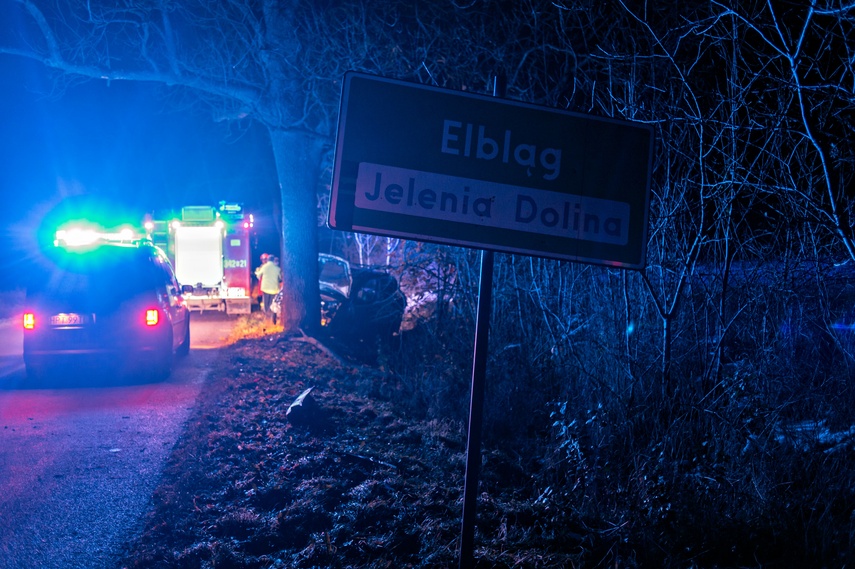 Elbląg Uderzył w drzewo w Jeleniej Dolinie