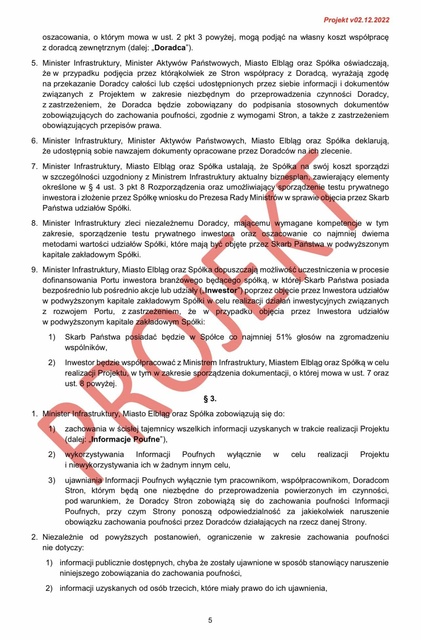 Projekt listy intencyjnego w sprawie portu zdjęcie nr 276857