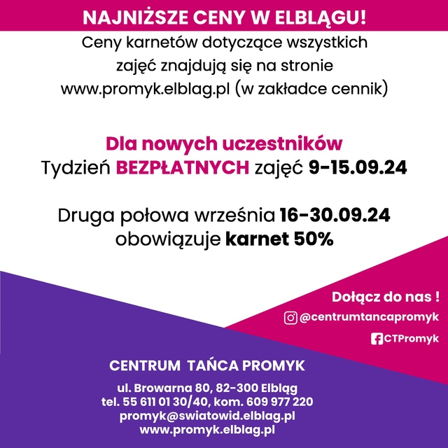 Elbląg We wrześniu ruszamy pełną parą - nowy sezon w Centrum Tańca Promyk!