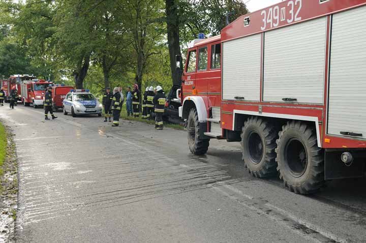 Elbląg Wypadek w Milejewie. Audi uderzyło w drzewo