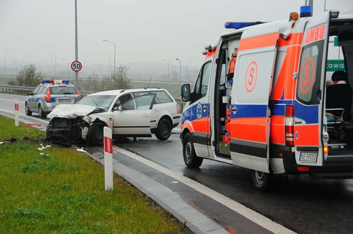 Wypadek na zjeździe z S22 zdjęcie nr 40991