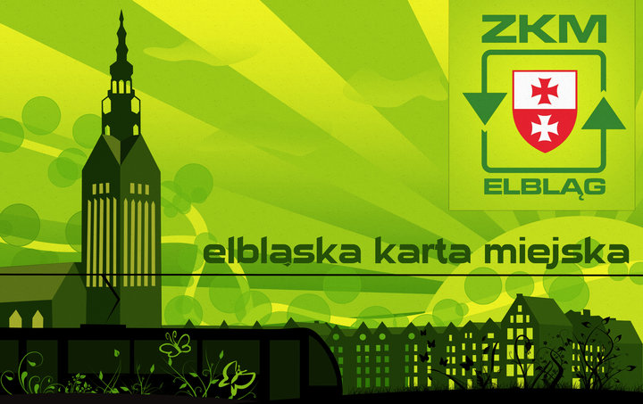 Projekt nr 3
Kolorystyka jak najbliższa barwom elbląskiej komunikacji miejskiej. Zarys elbląskiej starówki oraz