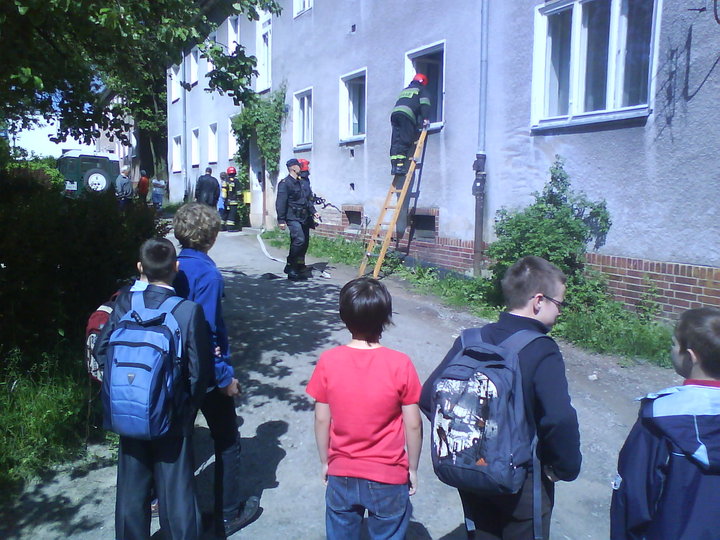 Elbląg Pożar na Saperów