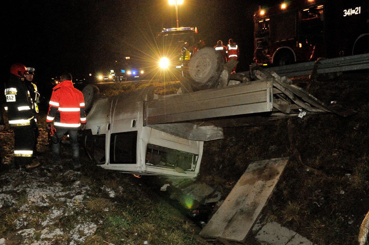 Zderzenie i dachowanie na S22 zdjęcie nr 52112