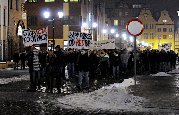 Elbląg Elbląski protest przeciwko ACTA