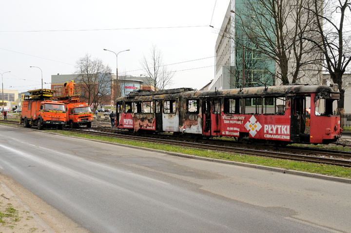 Na Robotniczej spłonął tramwaj zdjęcie nr 55453