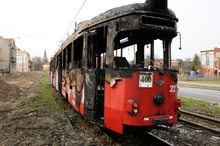 Na Robotniczej spłonął tramwaj zdjęcie nr 55443