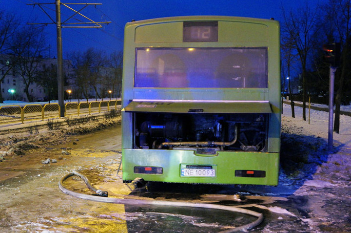 Elbląg Pożar autobusu na Ogólnej