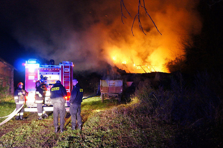 Elbląg Nocny pożar na Polderowej