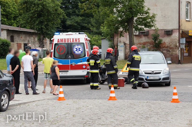 Elbląg Zderzenie skutera z autem