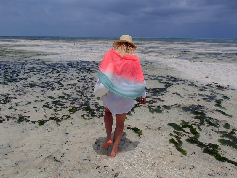 Odpływ oceanu. Zanzibar.