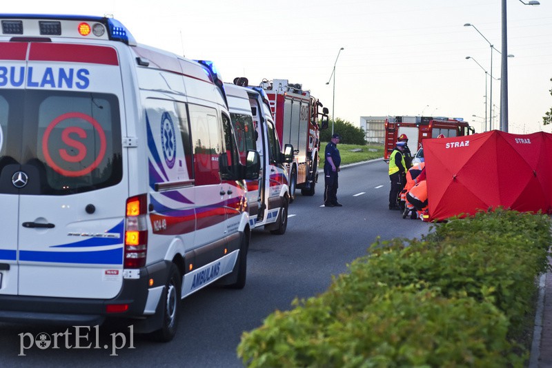 Elbląg Wypadek motocyklisty na Modrzewinie