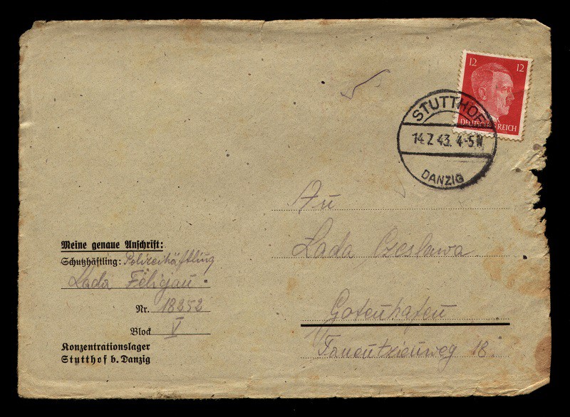 List obozowy wysłany przez Felicjana do matki Czesławy w 1943.r.