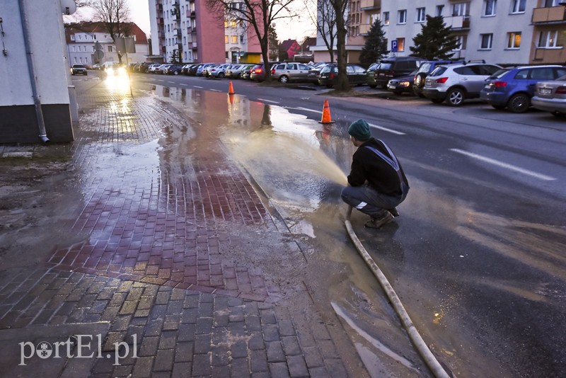 Elbląg Awaria podczas odwiertu przy ul. Kościuszki